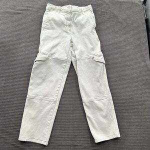 Aritzia Wilfred Free Modern Cargo Pant Women 4 Beige Cotton High Rise Designer.